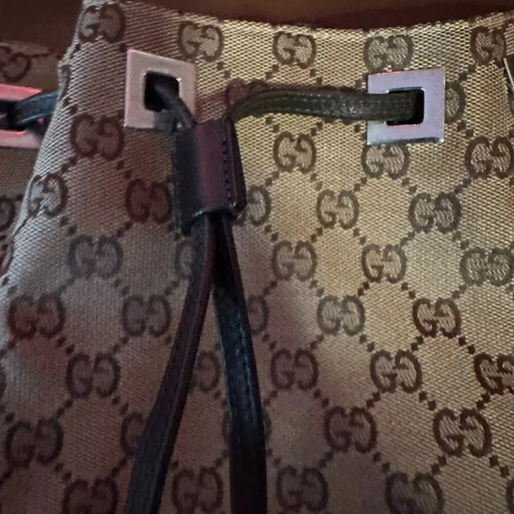 Gucci GG Pattern Rucksack Drawstring Backpack - Picture 10 of 16